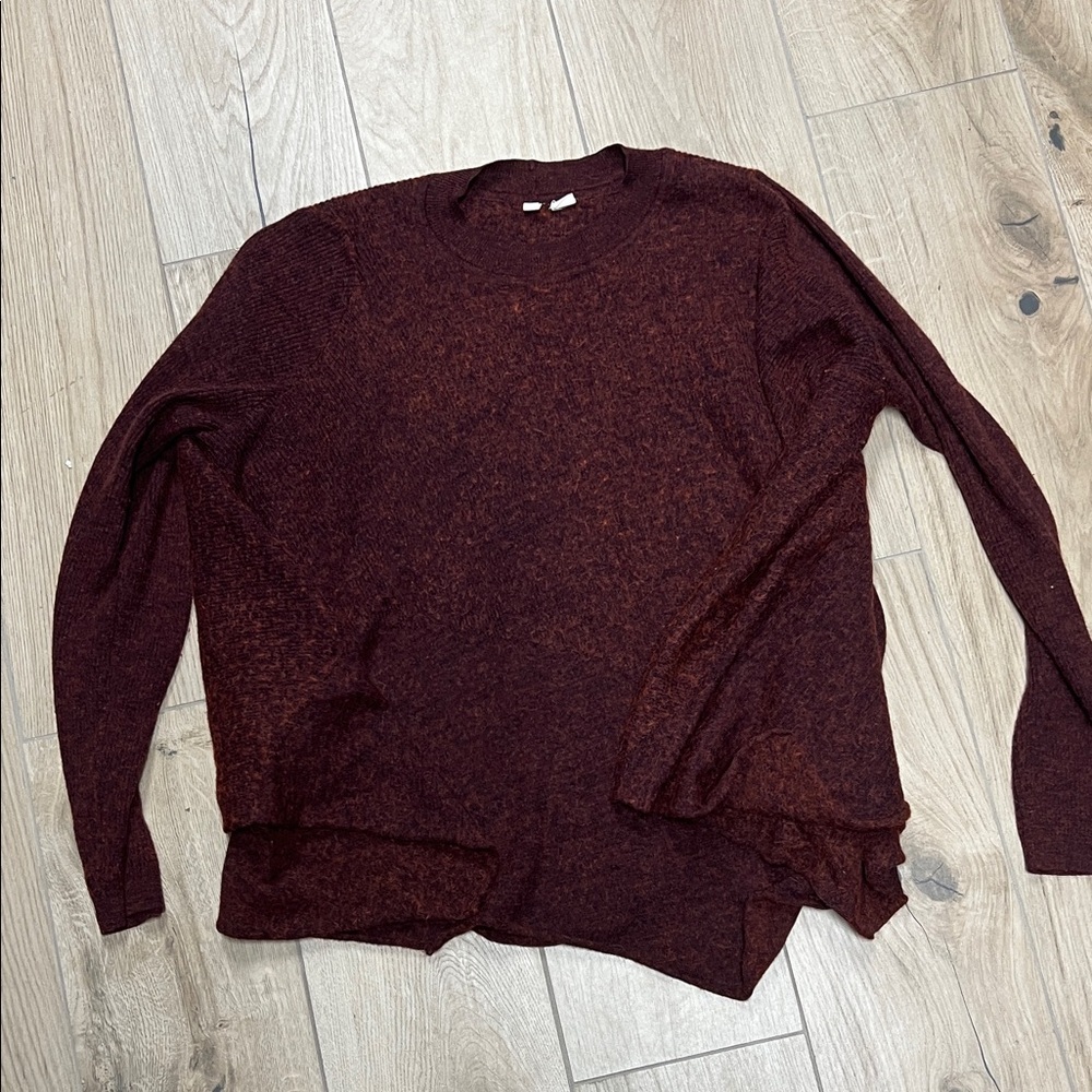 Anthropologie Moth fuzzy Burgundy Sweater